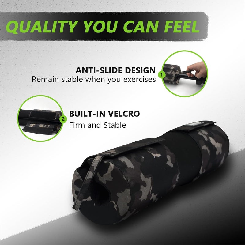 Howffite Barbell Pad Built-in Anti-Slide Design for Hip Thrusts, Squats and Lunges, Neck & Shoulder Protective Pad - Fits Standard and Olympic Bars - Image 3